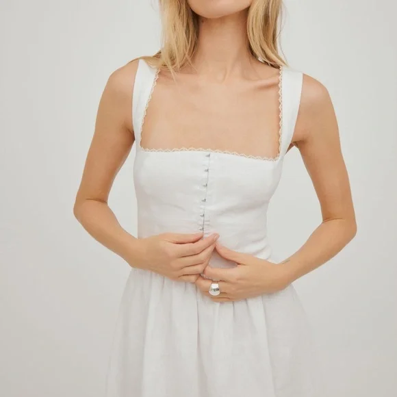 petites tagliatelle linen dress Reformation Tagliatelle Linen Dress by Reformation